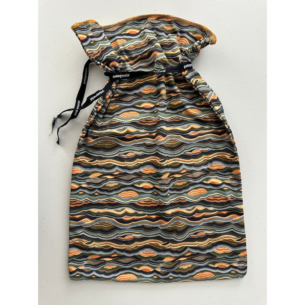 Patagonia Drawstring Bag Gift Pouch S98 Lined Wave Pattern Retro Travel Sack